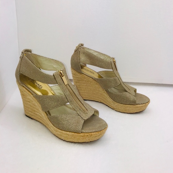 MICHAEL Michael Kors Shoes - Michael Michael Kors Gold Espadrille Wedges